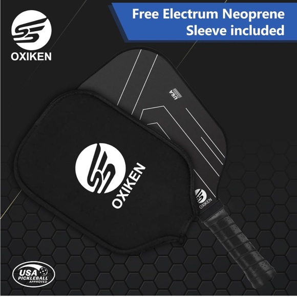 Oxiken 10mm Pickleball Paddle USAPA Approved Carbon Fiber 5.5” Handle - Picture 7 of 12